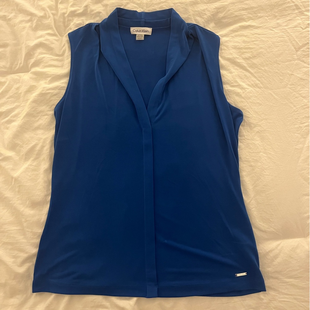 Women’s Calvin Klein Royal Blue Sleeveless Blouse